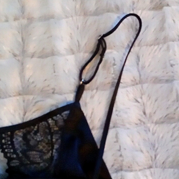 Stars Above Black lingerie PJ top with adjustable straps - Picture 3 of 8